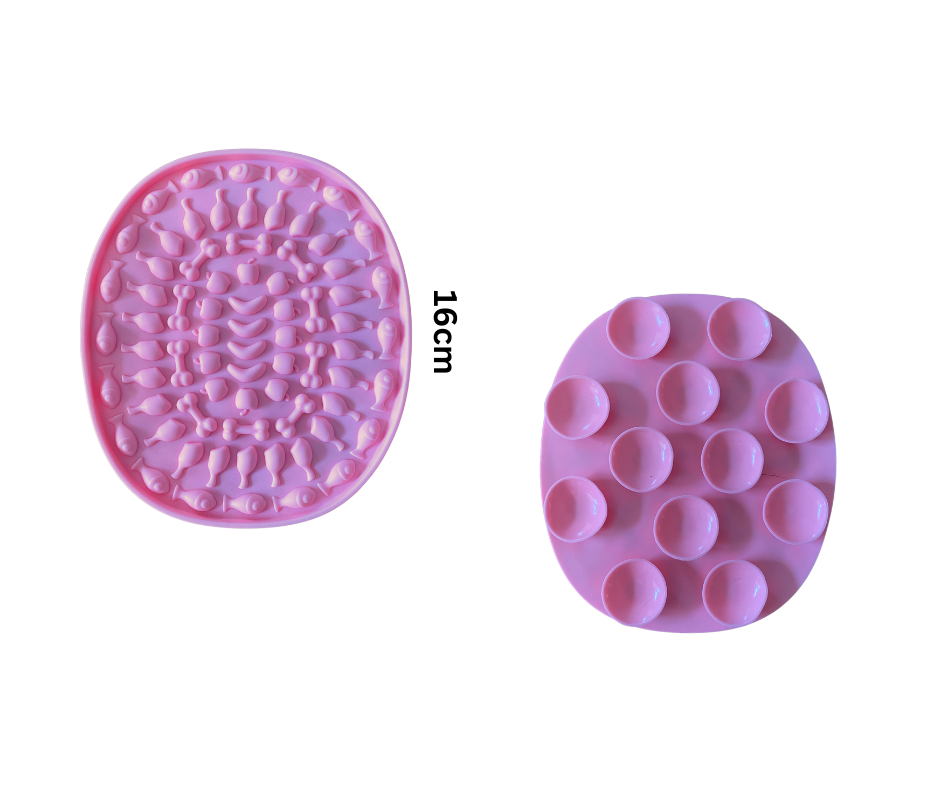 Pink lick mat for small to medium dogs