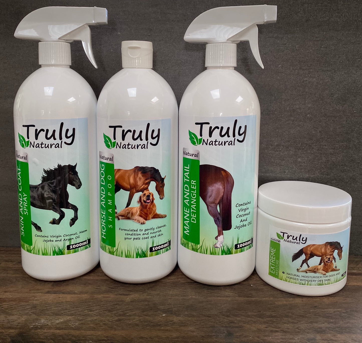 LARGE ULTIMATE PACK SPECIAL! 500g Extreme, 1L natural shampoo, 1L skin and coat spray & 1L natural detangler pack