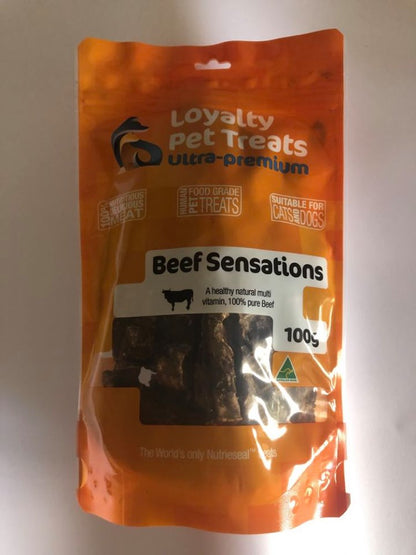 Loyalty Pet Treats 100g Beef Sensations 100%  Australian Beef