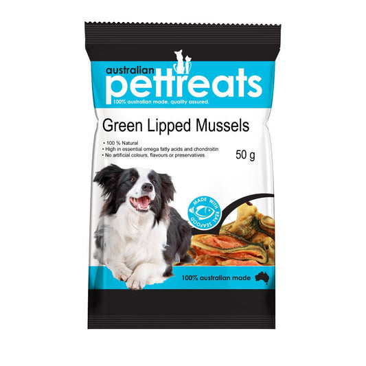 Australian Pet Treats Green Lipped Mussels 50g 100% New Zealand