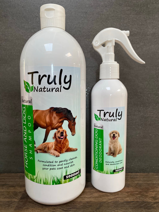 Truly Natural smelling fresh large combo pack 250ml natural deodorant & 1L natural shampoo