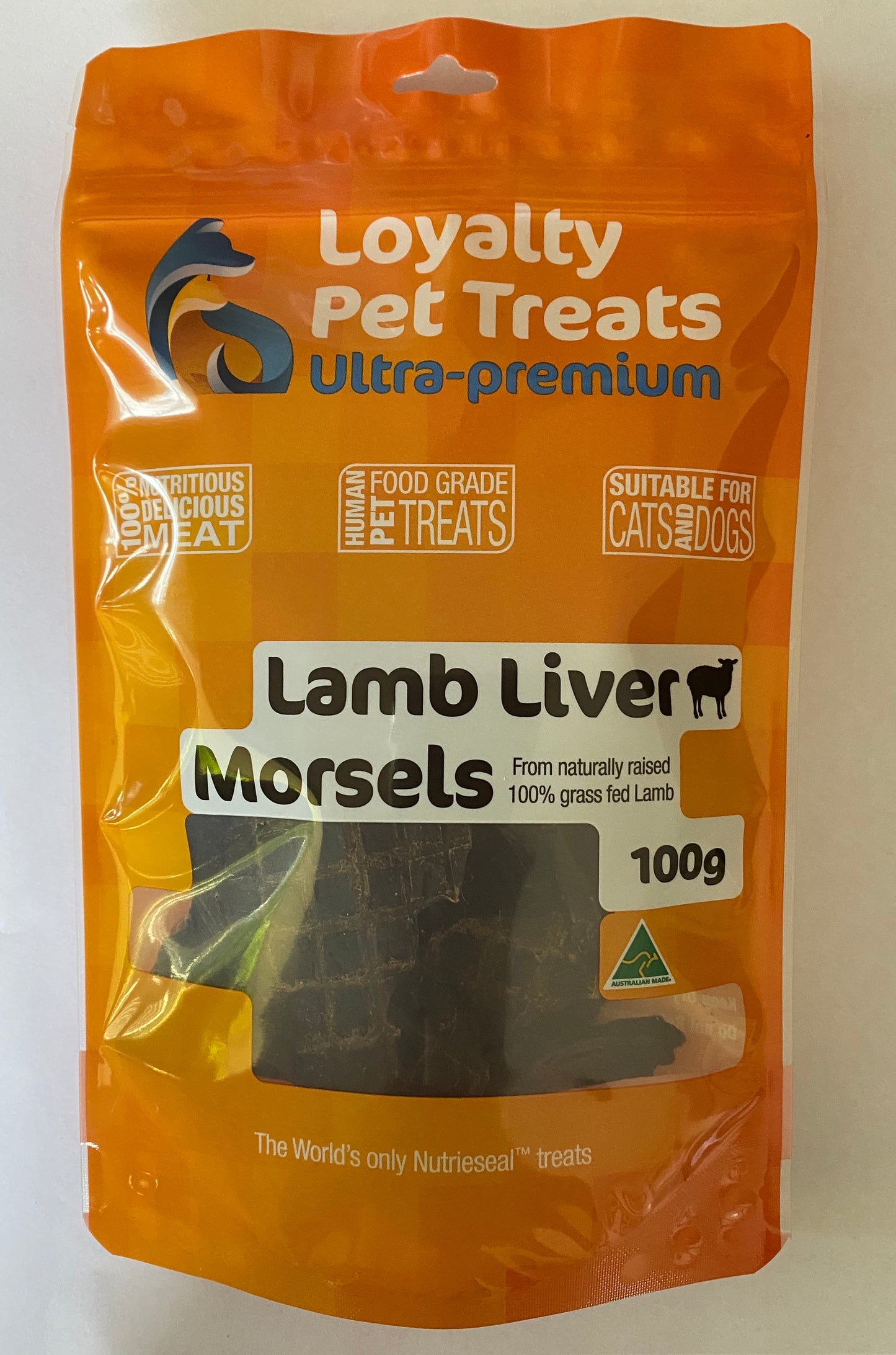 Loyalty Pet Treats 100g Lamb Liver Morsels 100%  Australian Lamb